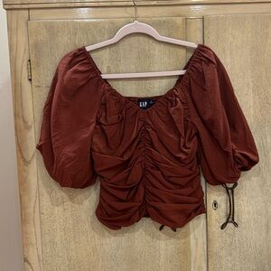 Brown textured blouse!